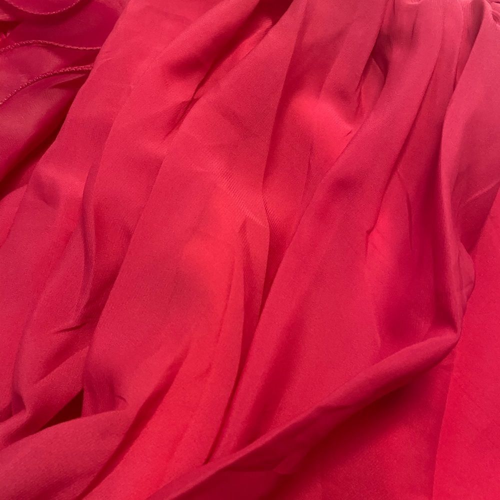 Cinderella Fuchsia One-Shoulder Ruffle Mini Dress - Picture 9 of 11